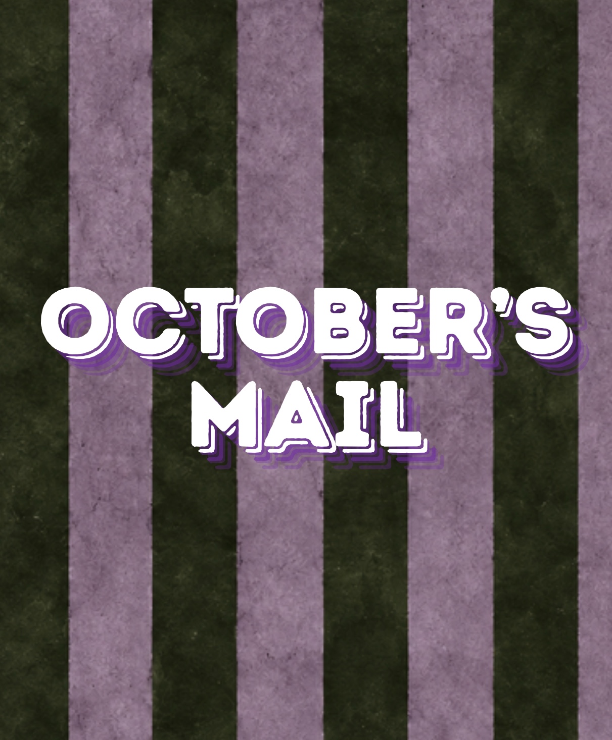 October’s Mail in purple and forest green stripes